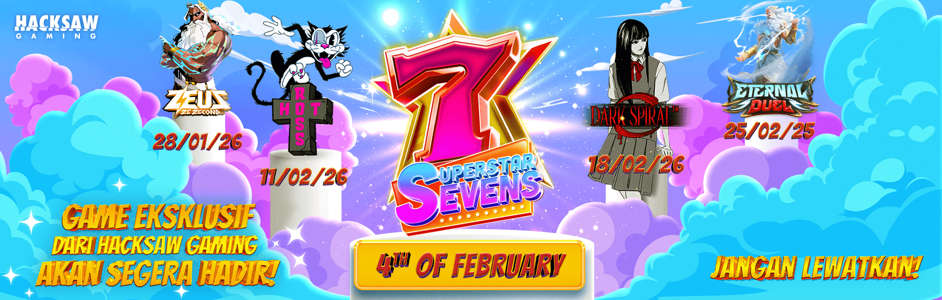 HACKSAW - SUPERSTAR SEVENS GAME PROMO BANNER